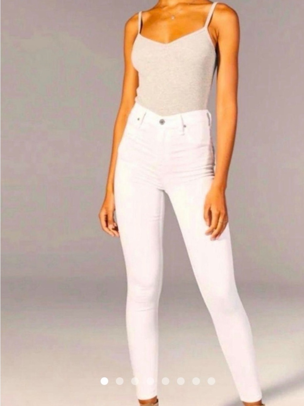 Abercrombie & Fitch High-Rise White Skinny Jeans